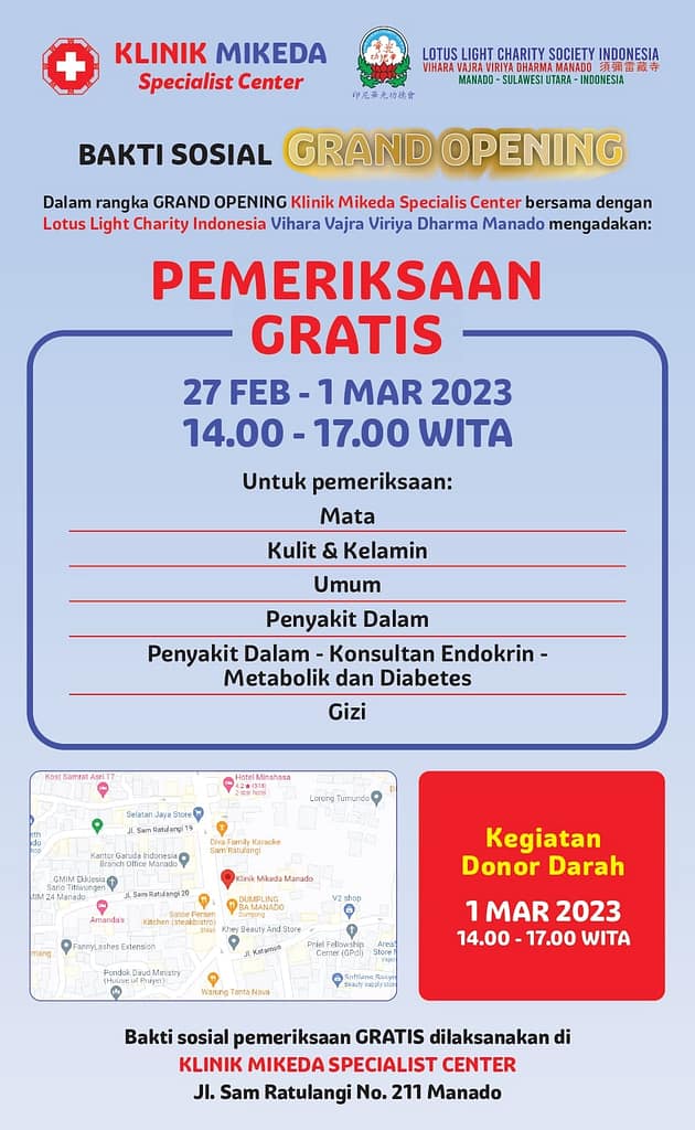 LLCS Vihara Vajra Viriya Dharma Manado,Baksos Pengobatan Gratis dan Aksi Donor Darah LLCS Vihara Vajra Viriya Dharma Manado,Baksos Pengobatan Gratis dan Aksi Donor Darah