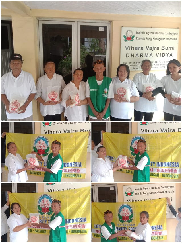LLCS Vihara Vajra Bumi Dharmavidya 寶王同修會 Blotongan di Salatiga bagikan 30kg beras LLCS Vihara Vajra Bumi Dharmavidya 寶王同修會 Blotongan di Salatiga bagikan 30kg beras